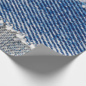 Papier Cadeau Cadre Denim. Tissu en denim déchiré avec bord de f (Coin)