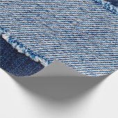 Papier Cadeau Cadre en tissu jean bleu Denim. Dénim bleu fleur (Coin)