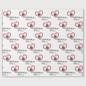 Papier Cadeau Cadre photo avec coeur (Plat)