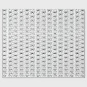 Papier Cadeau Cadre ruban bouclé et nœud noir Chic capricieux (Plat)