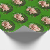 Papier Cadeau Cadre vert shamrock * Papier à enveloppement photo (Coin)