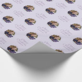 Papier Cadeau Cadre Wavy personnalisé Simple Bow Joyeux Noël (Coin)