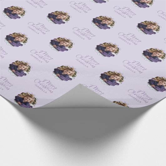 Papier Cadeau Cadre Wavy personnalisé Simple Bow Joyeux Noël (Coin)