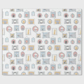 Papier Cadeau Cadres de bébé animal (Plat)