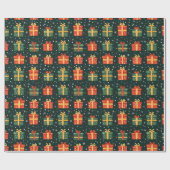 Papier Cadeau Cadres de Noël Abstraits simples (Plat)