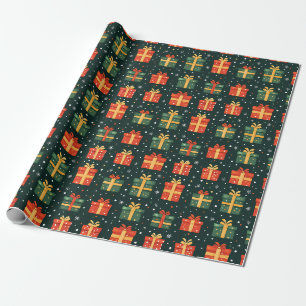 Papier Cadeau Cadres de Noël Abstraits simples