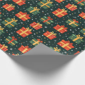 Papier Cadeau Cadres de Noël Abstraits simples (Coin)