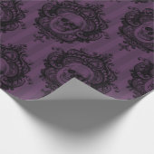 Papier Cadeau Cadres et crânes ornés sur le violet (Coin)
