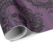 Papier Cadeau Cadres et crânes ornés sur le violet (Coin rond)