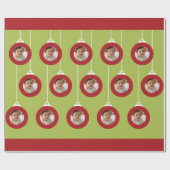 Papier Cadeau Cadres photo Lime Green et Red Christmas (Plat)