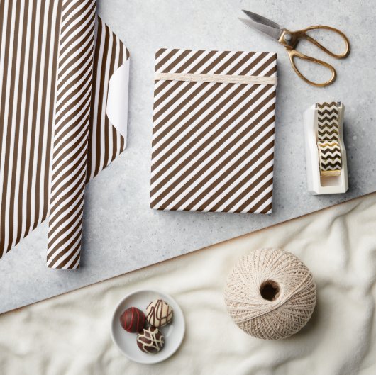 Papier Cadeau Café Brown Blanc Motif (Artisanat)