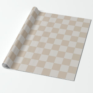 Papier Cadeau Café crème blanc vanille vintage à carreaux d'éche