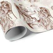 Papier Cadeau café et amour (Coin rond)