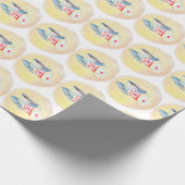 Papier Cadeau Café et beignets Papier à envelopper jaune pâle (Coin)