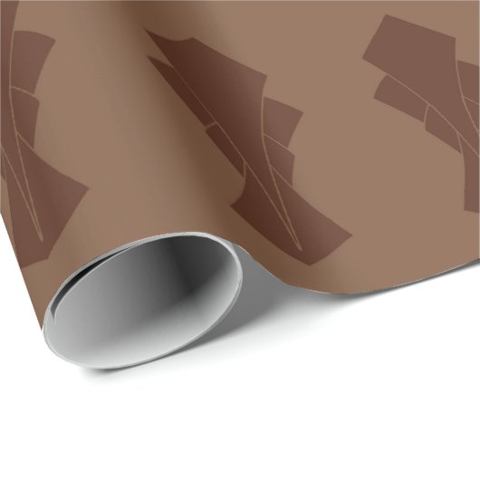 Papier Cadeau Café et Brown Fantail (Coin rond)