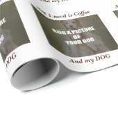 Papier Cadeau Café et mon Oreiller de chien (Coin rond)