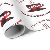 Papier Cadeau Café + Films de Noël (Coin rond)