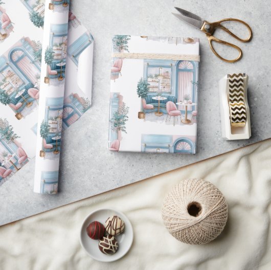 Papier Cadeau Café français esthétique, Vintage, (Artisanat)