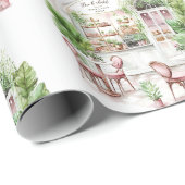 Papier Cadeau Café français esthétique, Vintage, (Coin rond)