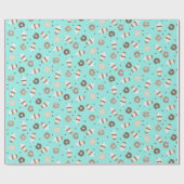 Papier Cadeau Café Frappuccino Motif de beignets (Plat)