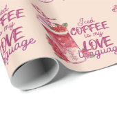 Papier Cadeau Café glacé Est Mon Amour Crème Envelopper Papier (Coin rond)