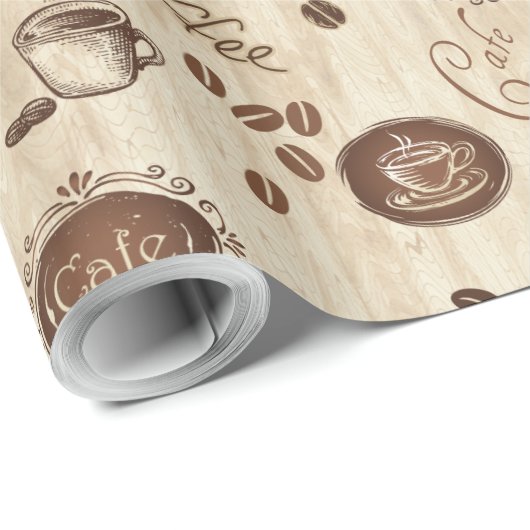 Papier Cadeau Café !  Kaffe !  Café ! (Coin rond)