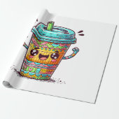 Papier Cadeau Café Kawai (Déroulé)