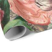 Papier Cadeau Café Lady Victorian Femme Rose Classy (Coin rond)