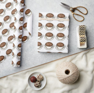 Papier Cadeau Café Latte Seattle Cappuccino Latte blanc plat