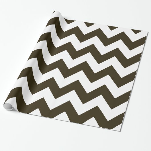 Papier Cadeau Café Mocha Neutral Chevrons (Déroulé)