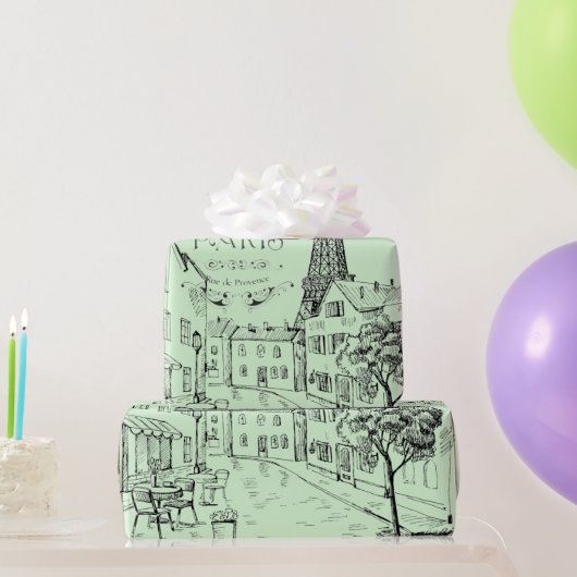Papier cadeau Café Paris (Cadeaux de fête)