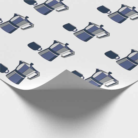 Papier Cadeau Café Pot Café Mug Anniversaire (Coin)