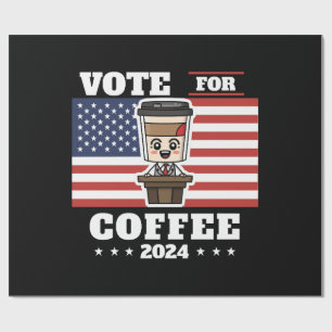 Papier Cadeau Café pour président, votez pour le café
