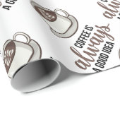 Papier Cadeau Café toujours bonne idée (Coin rond)