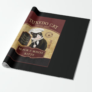 Papier Cadeau Café Tuxedo Cat