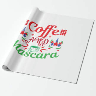 Papier Cadeau Caféine Joyeuse Et Mascara Xmas
