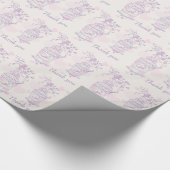 Papier Cadeau cage d'oiseau violet rose mariage faveur merci env (Coin)