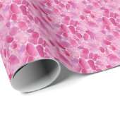 Papier Cadeau Cailloux Aquarelle Rose  (Coin rond)