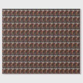 Papier Cadeau Cairn Terrier Chien Avec Cheminée Cadeaux De Noël (Plat)