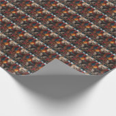 Papier Cadeau Cairn Terrier Chien Avec Cheminée Cadeaux De Noël (Coin)