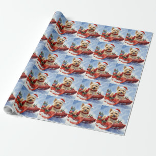 Papier Cadeau Cairn Terrier Chien dans la corniche Laisser il ne