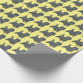 Papier Cadeau Cairn Terrier Chien Silhouette Y&B Jaune (Coin)