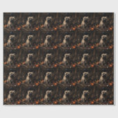 Papier Cadeau Cairn Terrier Citrouilles Halloween effroi (Plat)