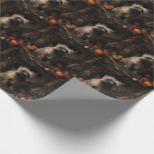 Papier Cadeau Cairn Terrier Citrouilles Halloween effroi (Coin)