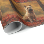 Papier Cadeau Cairn Terrier en automne Leaves automne Inspire (Coin rond)