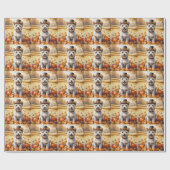 Papier Cadeau Cairn Terrier En Automne Quitte L'Art Thanksgiving (Plat)