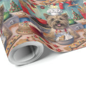 Papier Cadeau Cairn Terrier Gîtes de vacances : Noël festif (Coin rond)