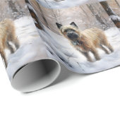 Papier Cadeau Cairn Terrier Qu'Il Neige Noël (Coin rond)