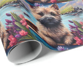 Papier Cadeau Cairn Terrier sur une paddle : Une aventure Pittor (Coin rond)