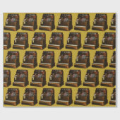 Papier Cadeau Caisse Enregistreuse Antique, Commerce de Détail V (Plat)